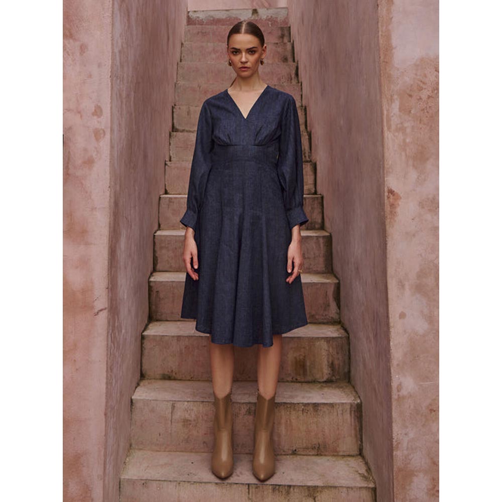 House of Fett Zoe Cotton Dress - Blue