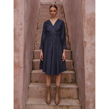 House of Fett Zoe Cotton Dress - Blue