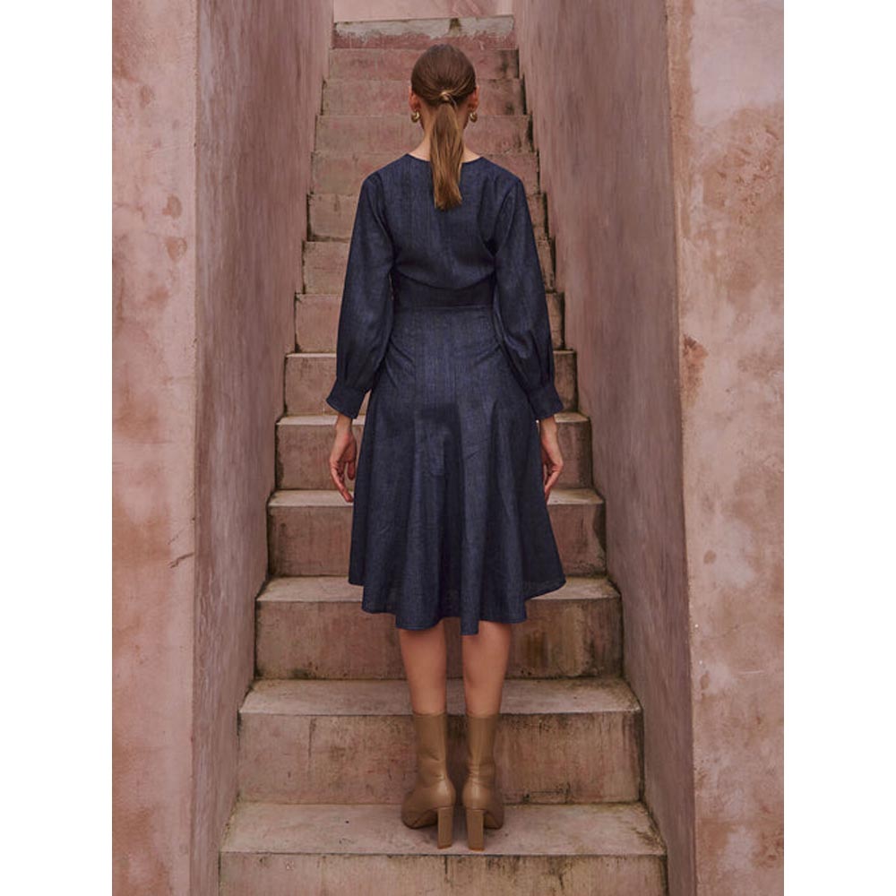 House of Fett Zoe Cotton Dress - Blue