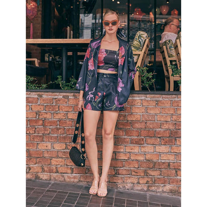 House of Fett Chuck And Blair Crop Top - Blue