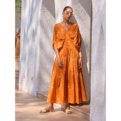 House of Fett Samode Printed Jumpsuit - Orange
