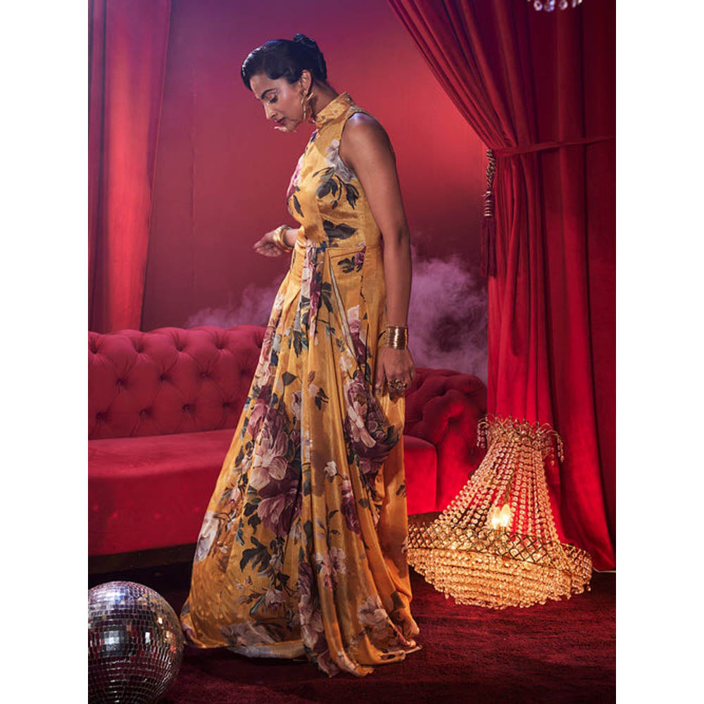 House of Fett Signoria Floral Draped Jumpsuit