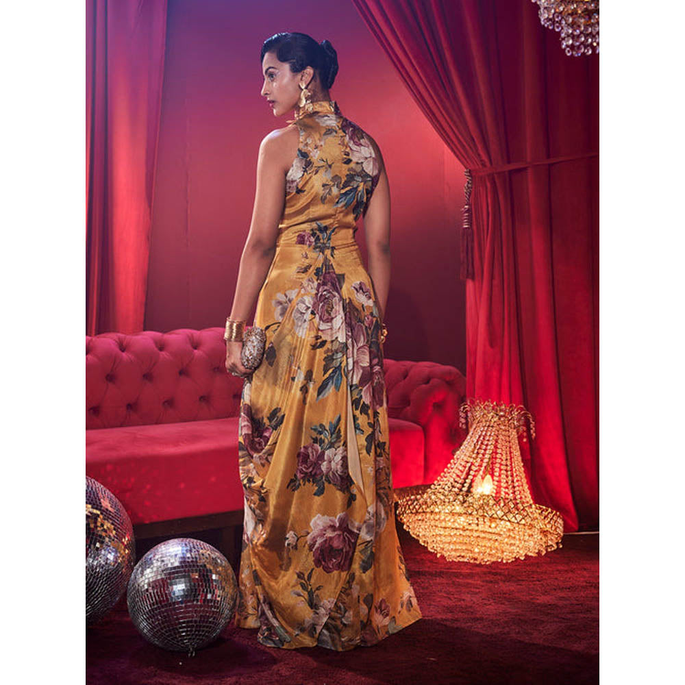 House of Fett Signoria Floral Draped Jumpsuit