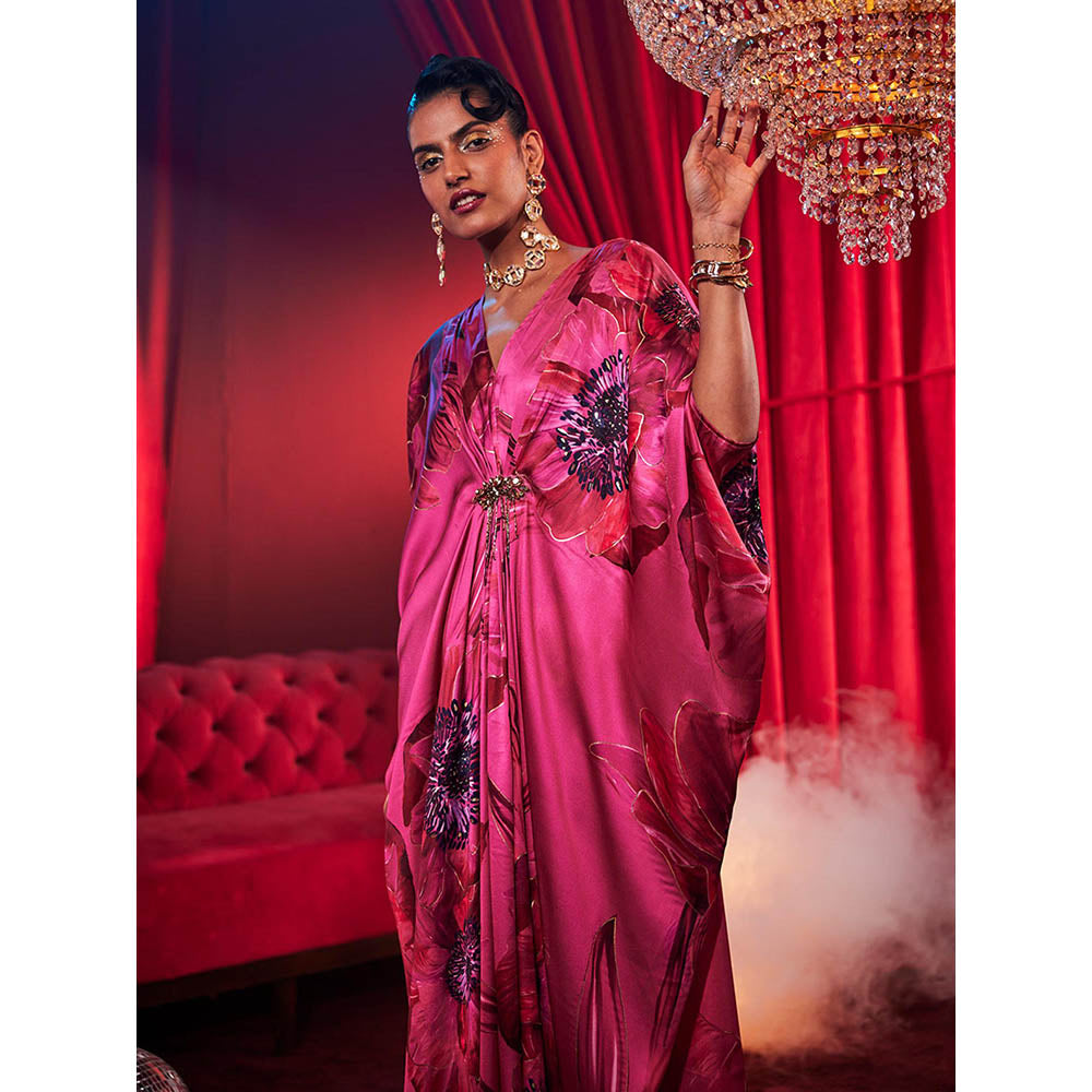 House of Fett Diva Poppy Print Dress - Pink