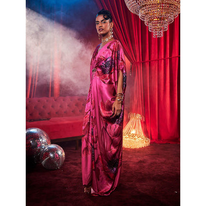 House of Fett Diva Poppy Print Dress - Pink