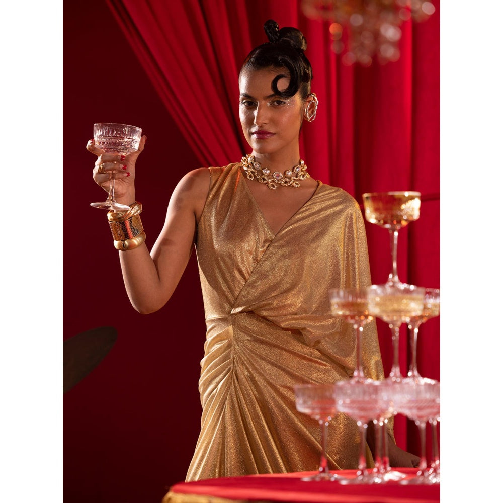 House of Fett Medusa Golden Glam Gown