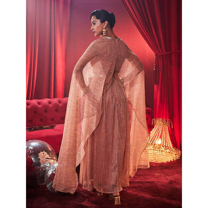 House of Fett Tiara Metallic Party Gown