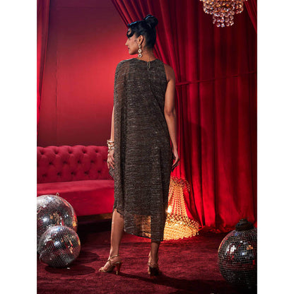 House of Fett Empress Shimmer Drape Dress