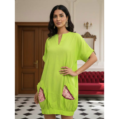 House of Fett Watermelon Dress-Green