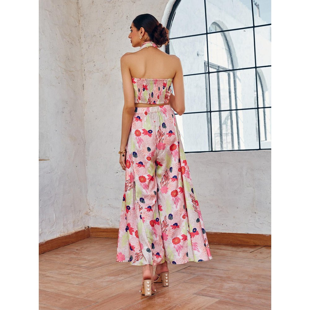 House of Fett Coralrush Off White Cape with Top and Pant Co-Ords