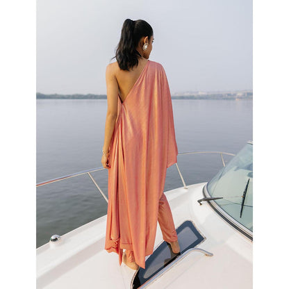 House of Fett Bellagio Peach Dress with Pant