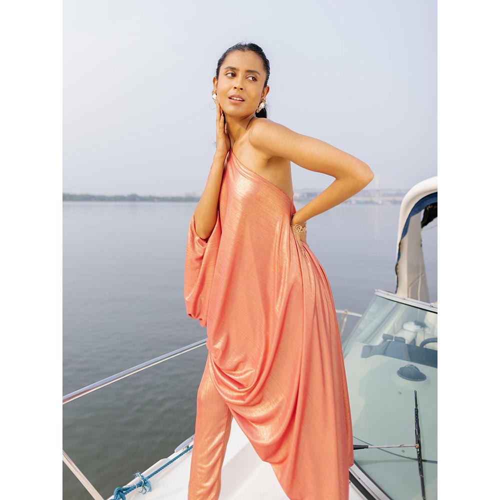 House of Fett Bellagio Peach Dress with Pant