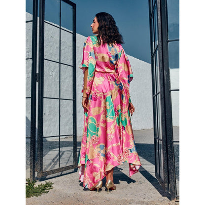 House of Fett Fiori Pink Top with Pant Co-Ords