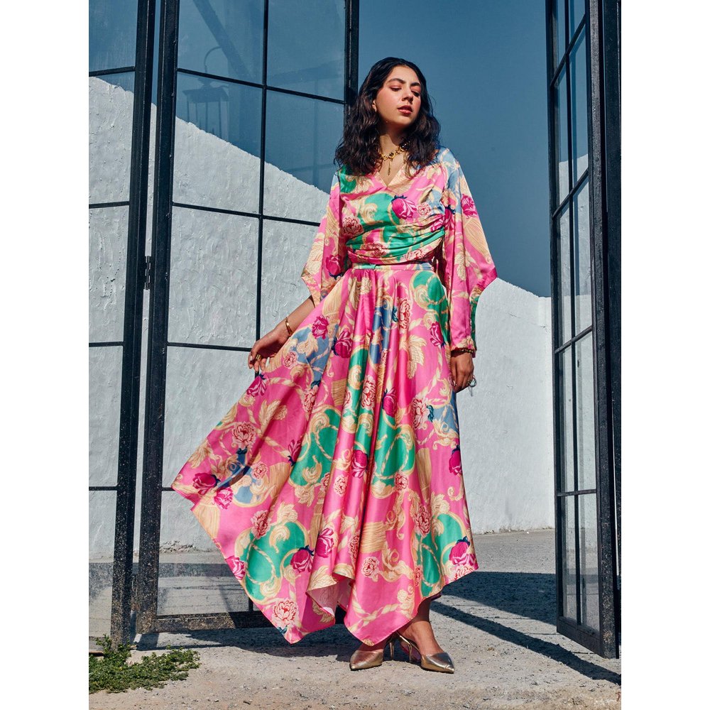 House of Fett Fiori Pink Top with Pant Co-Ords