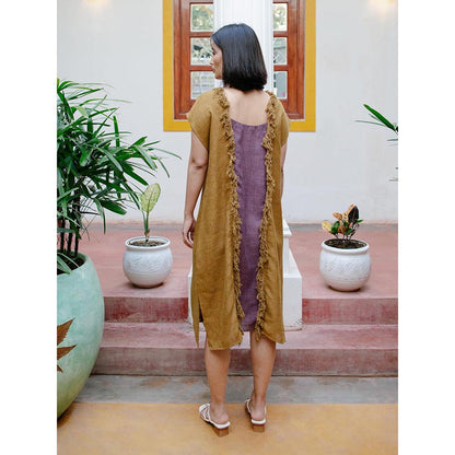 House of Fett Kekova Fringe Multicolor Kaftan with Pant