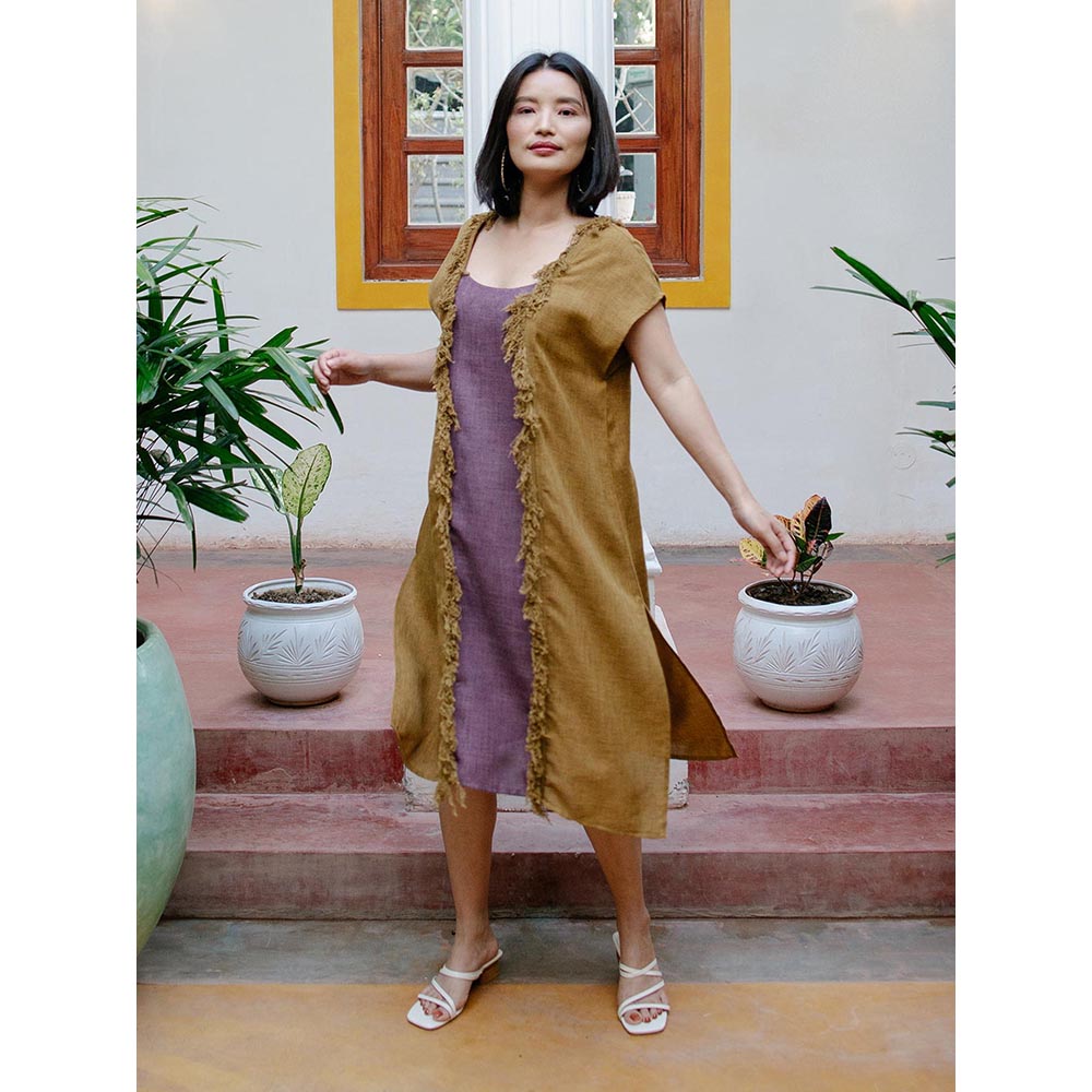 House of Fett Kekova Fringe Multicolor Kaftan with Pant