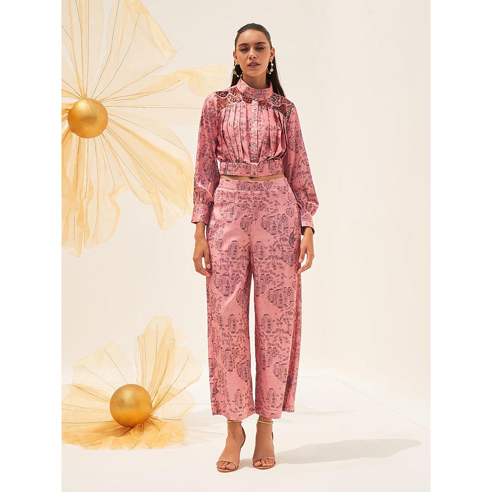 House of Fett Shibuya Pink Top with Pant Co-Ords