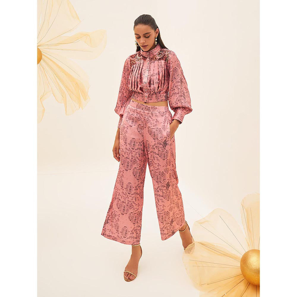 House of Fett Shibuya Pink Top with Pant Co-Ords