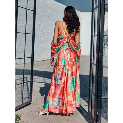 House of Fett Satinaria Peach Palazzo