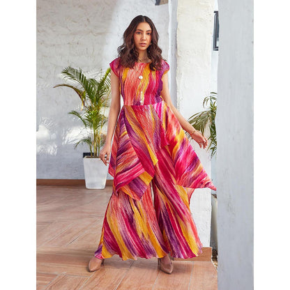 House of Fett Zuma Pleated Multicolor Palazzo