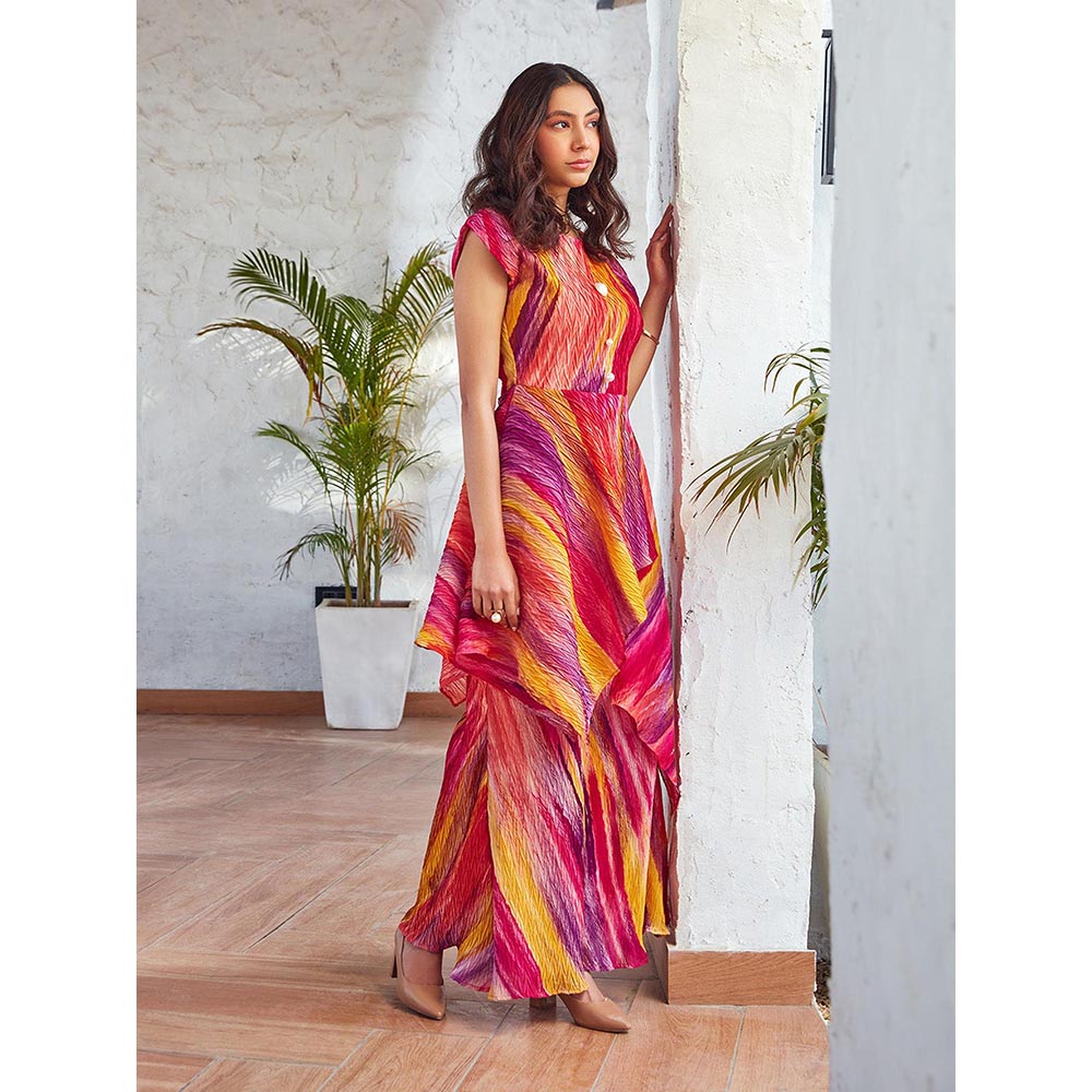 House of Fett Zuma Pleated Multicolor Palazzo