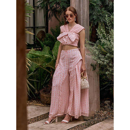House of Fett Gossip Bow Peach Pant