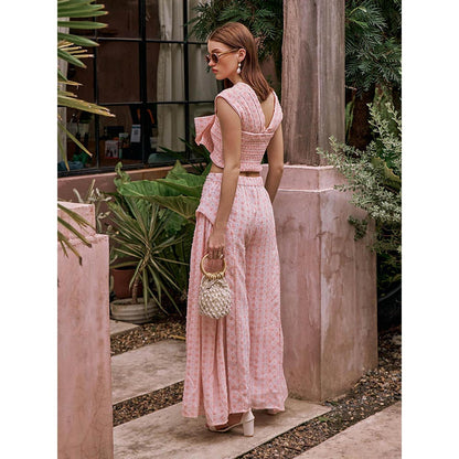 House of Fett Gossip Bow Peach Pant