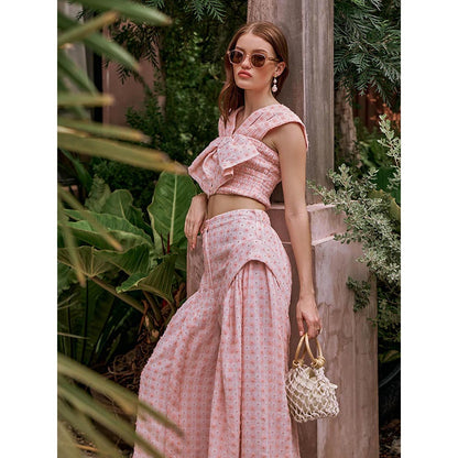 House of Fett Gossip Bow Peach Pant