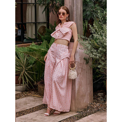 House of Fett Gossip Bow Peach Pant