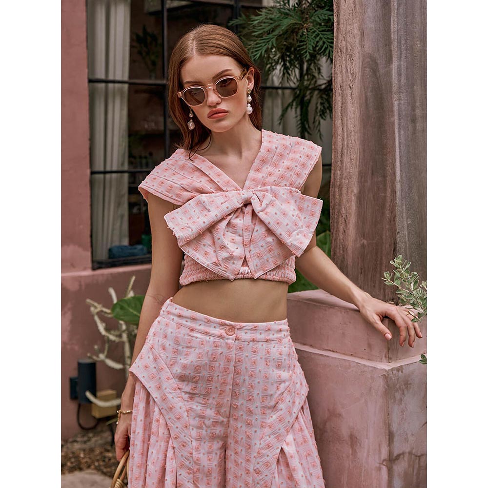 House of Fett Gossip Bow Peach Pant