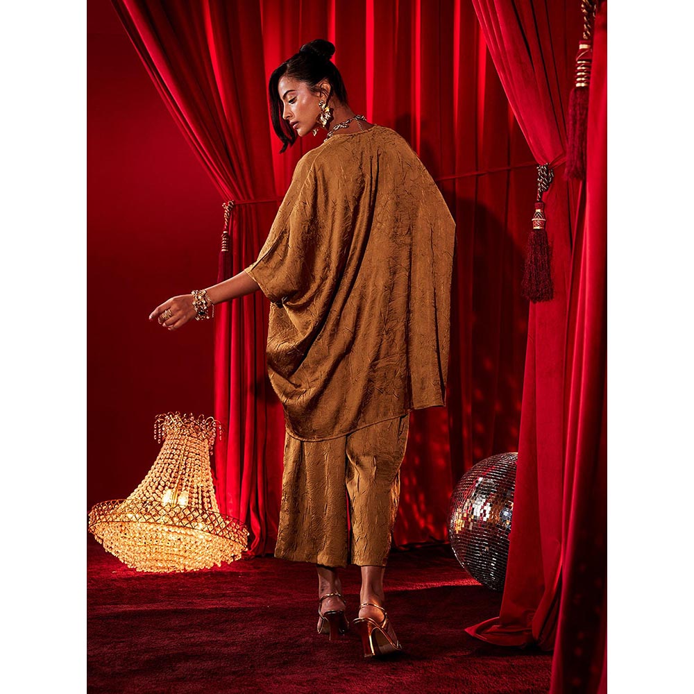 House of Fett Ochre Embroidered Mustard Pant
