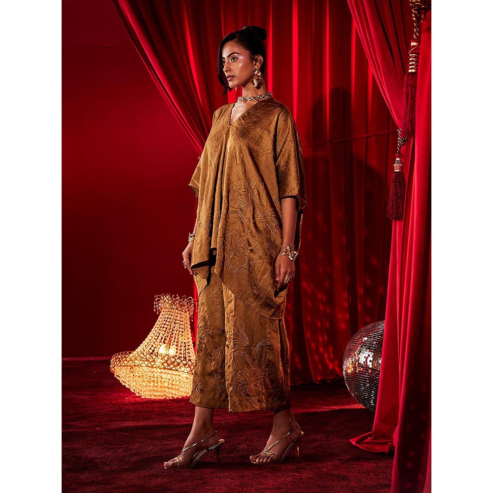 House of Fett Ochre Embroidered Mustard Pant