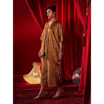 House of Fett Ochre Embroidered Mustard Pant
