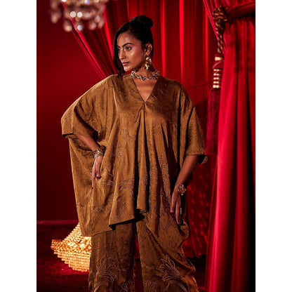 House of Fett Ochre Embroidered Mustard Pant