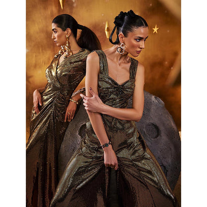 House of Fett Womens Interstellar Gold Jumpsuit