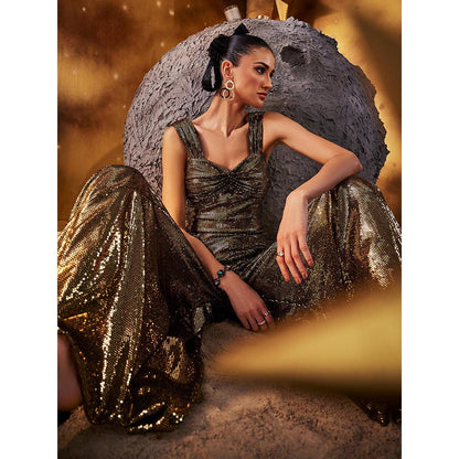 House of Fett Womens Interstellar Gold Jumpsuit