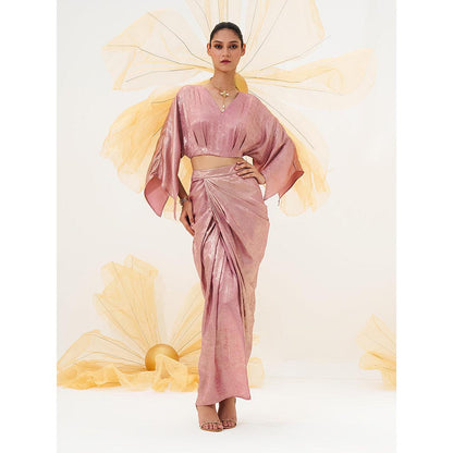 House of Fett Womens Ballet Blush Drape Pink Maxi Skirt