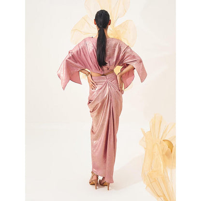 House of Fett Womens Ballet Blush Drape Pink Maxi Skirt