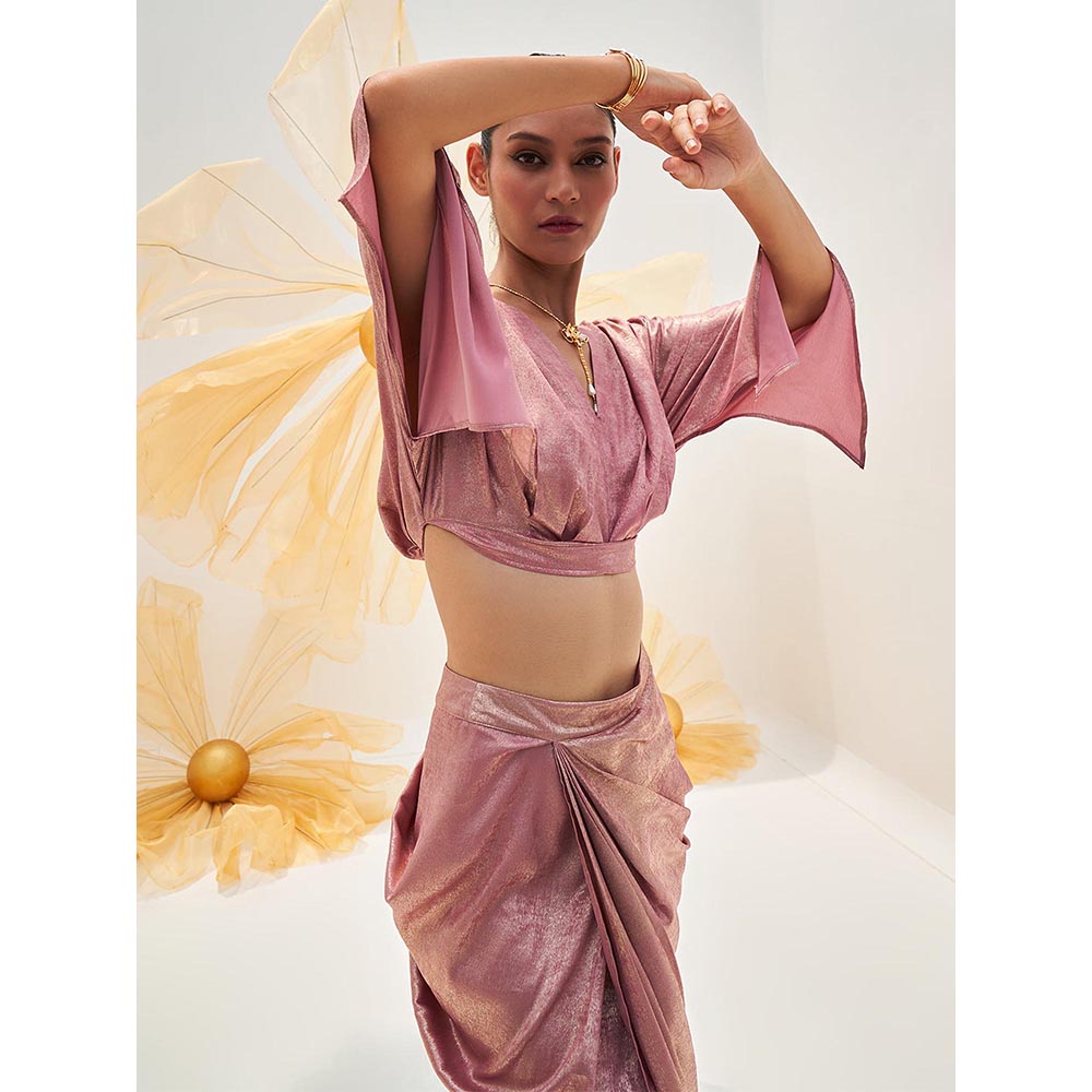 House of Fett Womens Ballet Blush Drape Pink Maxi Skirt