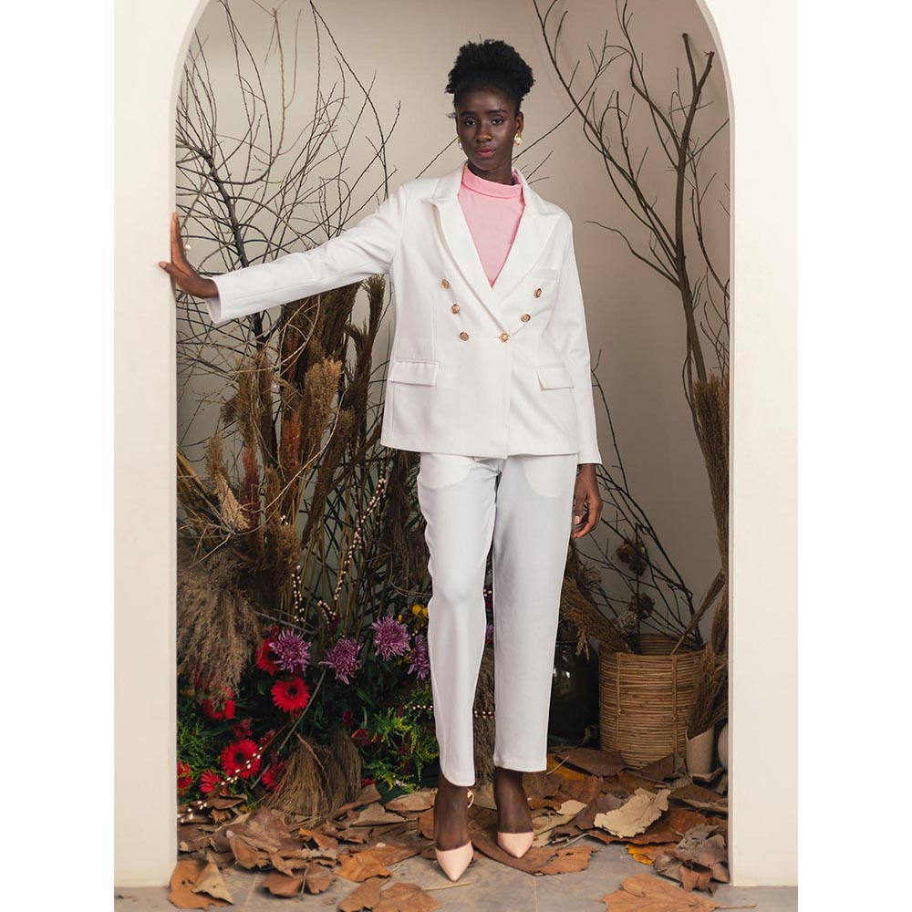 House of Fett Womens Rochester Tailored White Pant