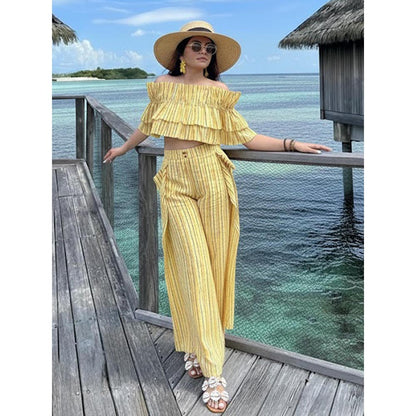 House of Fett Womens Cyprus Yellow Pant