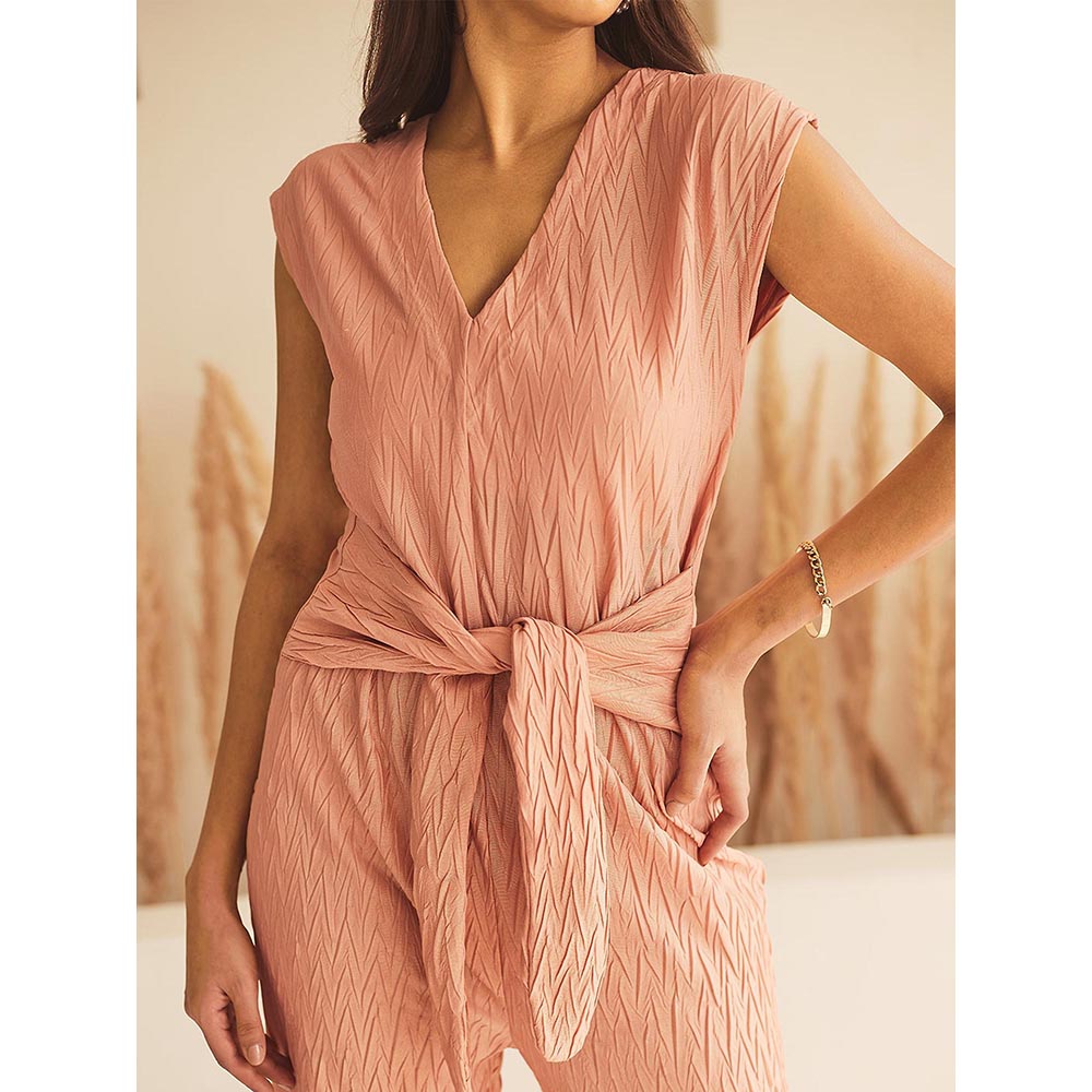 House of Fett Womens Salmony Peach Jumpsuit
