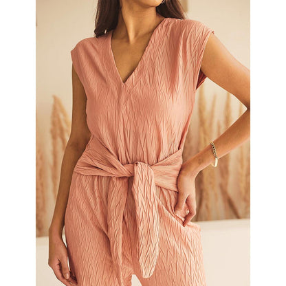 House of Fett Womens Salmony Peach Jumpsuit