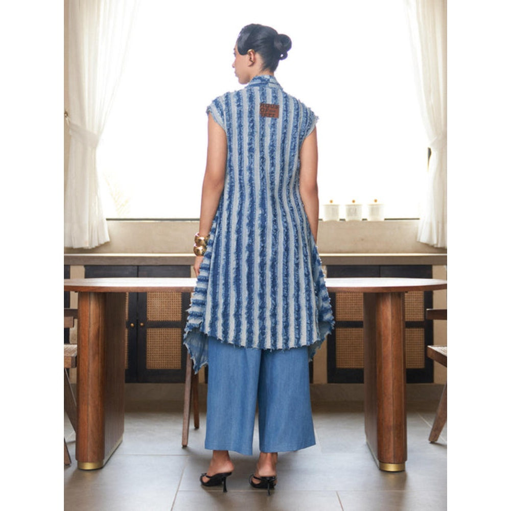 House of Fett Cobalt Denim Three Piece Solid Coord Set