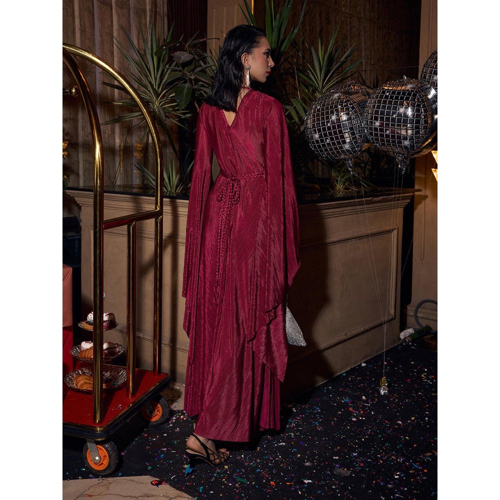House of Fett Braided Scarlet Partywear Gown A Line Dress