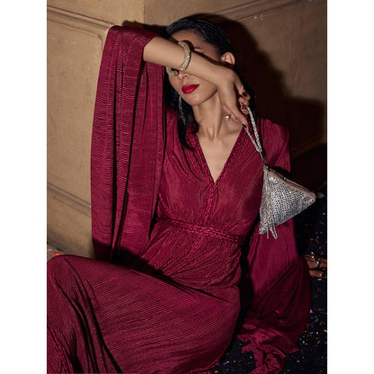 House of Fett Braided Scarlet Partywear Gown A Line Dress
