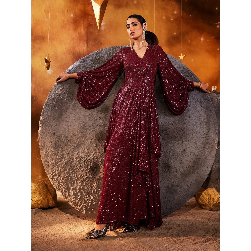 House of Fett Stellar Sequin Gown A Line Dress