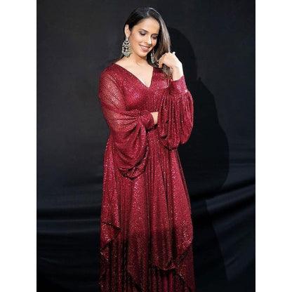 House of Fett Stellar Sequin Gown A Line Dress