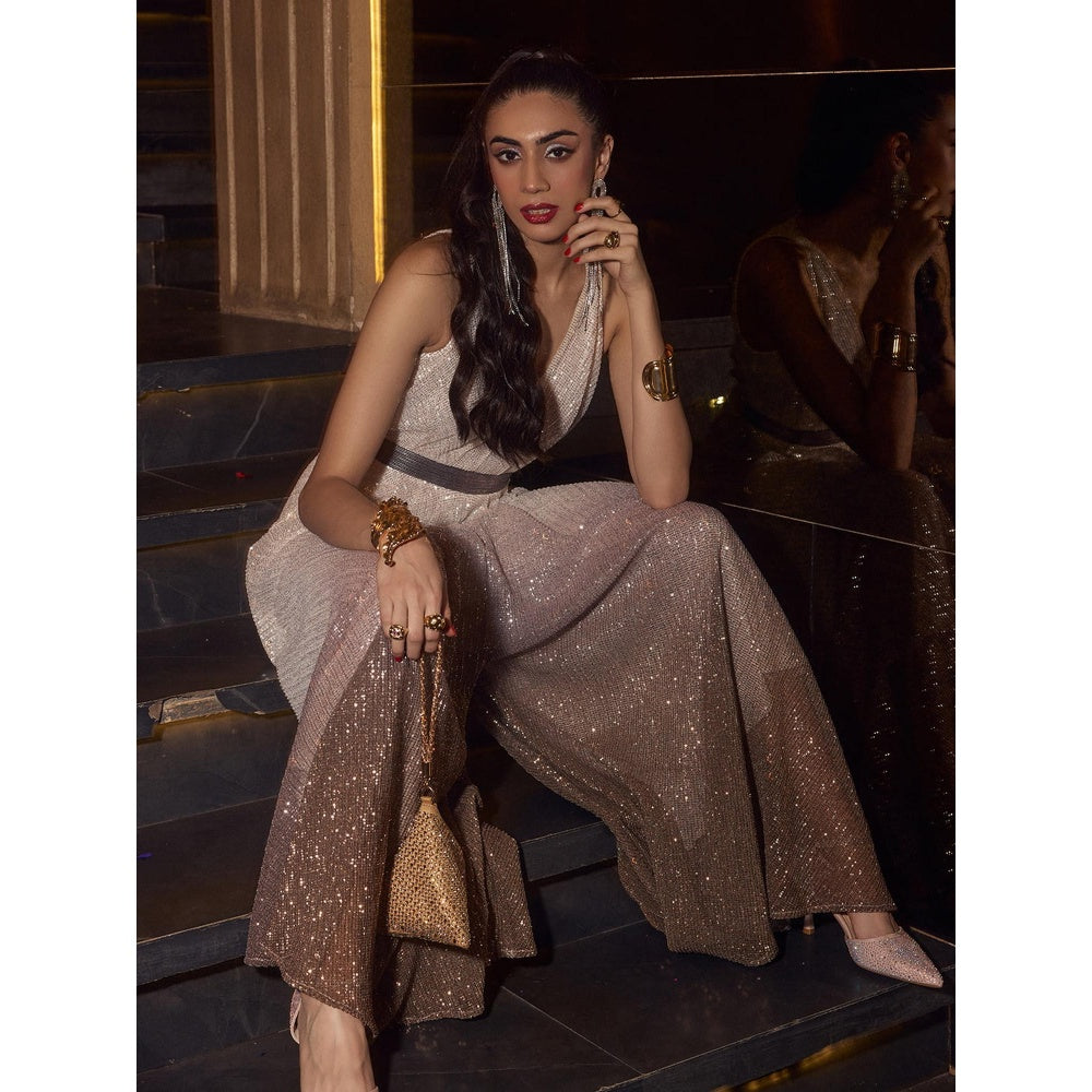 House of Fett Ombre Whisper Sequins Regular Fit Jumpsuit