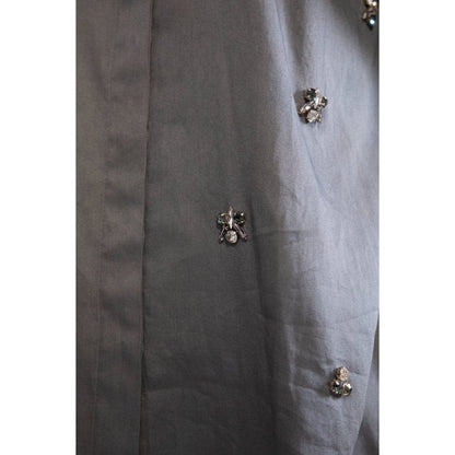 House Of Muher Rihanna Grey Embellished Shirt